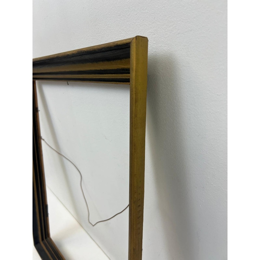 Vintage Wood Picture Frame 16x20 Black Gold Mid Century Wooden Carved Wall Art - Picture 11 of 16
